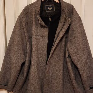 Dockers Big And Tall Charcoal Zip-Up Jacket